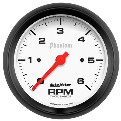 AutoMeter Tachometer Gauge, Analog, 3 3/8 in. Diameter, 0-6, 000 rpm, Full Sweep, Electrical, Each - 5875