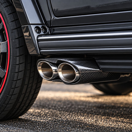 B Style Carbon Fiber Exhaust Tips for Mercedes Benz G-Class W463 W464 G63 G500