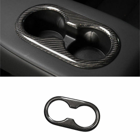 Tesery Backseat Cup Holder for Tesla Model 3 Model Y - Carbon Fiber Interior Mods