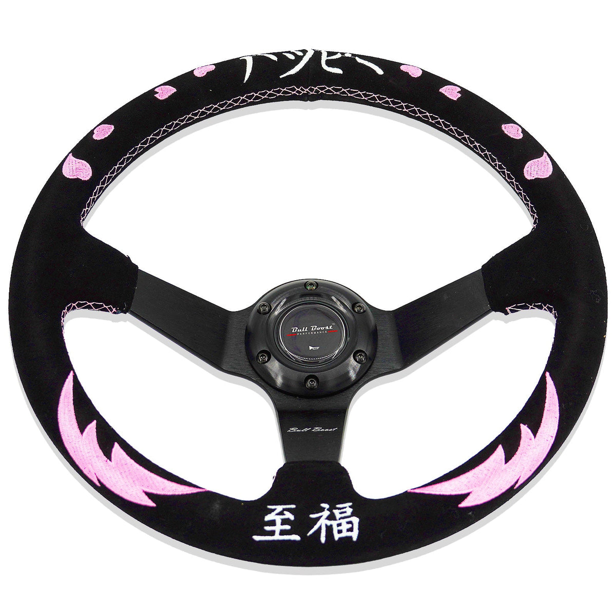 Bull Boost Bliss 350mm Steering Wheel + Short Hub Adapter Kit For Mazda Miata RX-7 RX-8 MX-3 MX-6