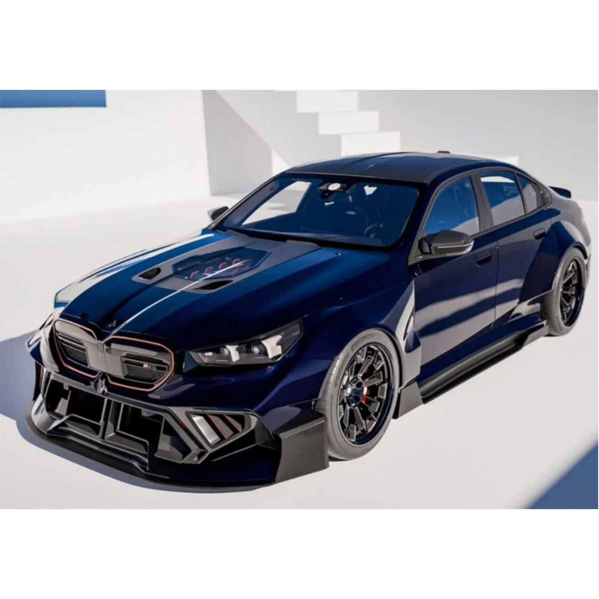 Bull Boost Carbon Fiber Engine Cover Bonnet Transparent Window for BMW G90 M5 - image 2