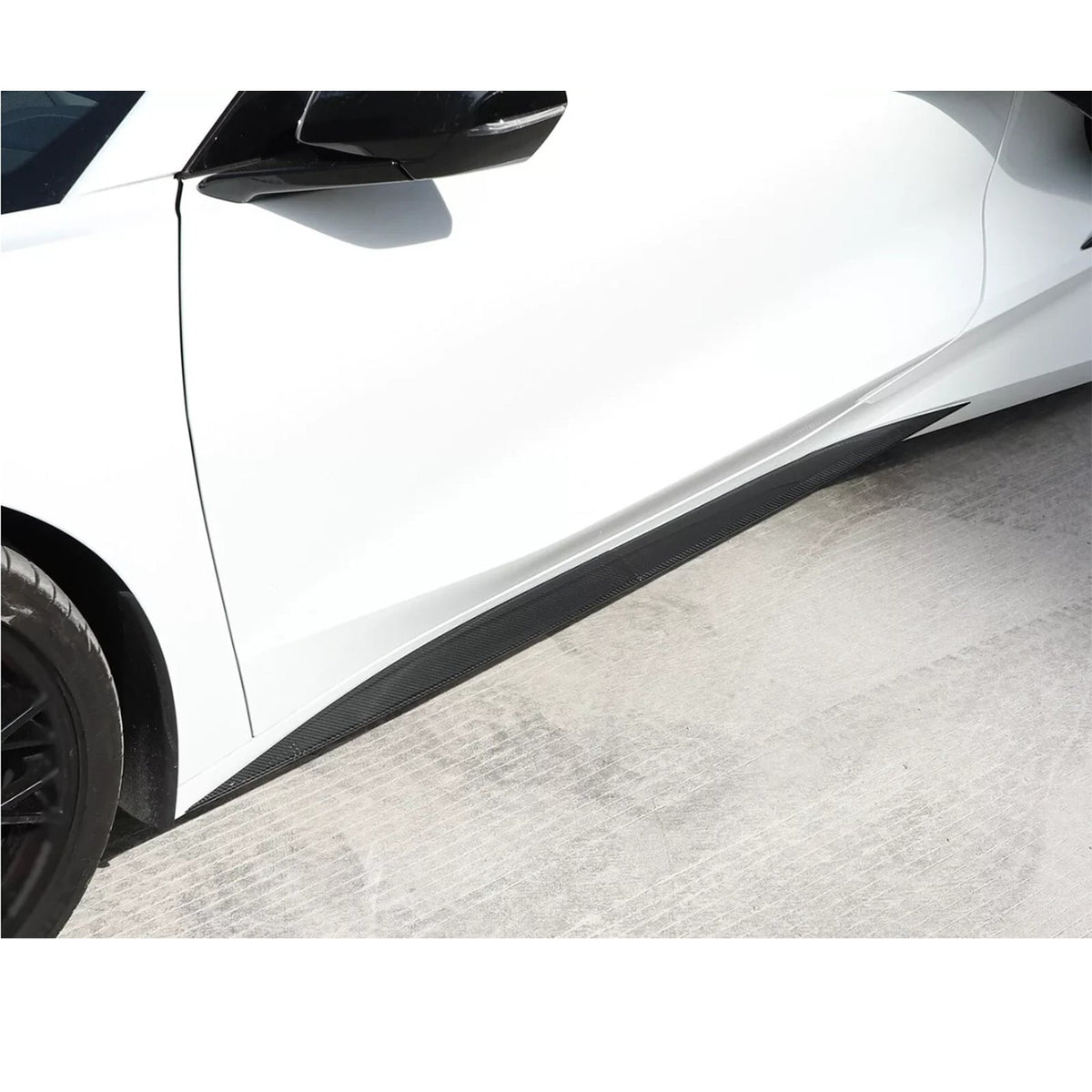 Bull Boost Carbon Fiber Side Skirt Trim Strip for Chevrolet Corvette C8 Stingray Coupe