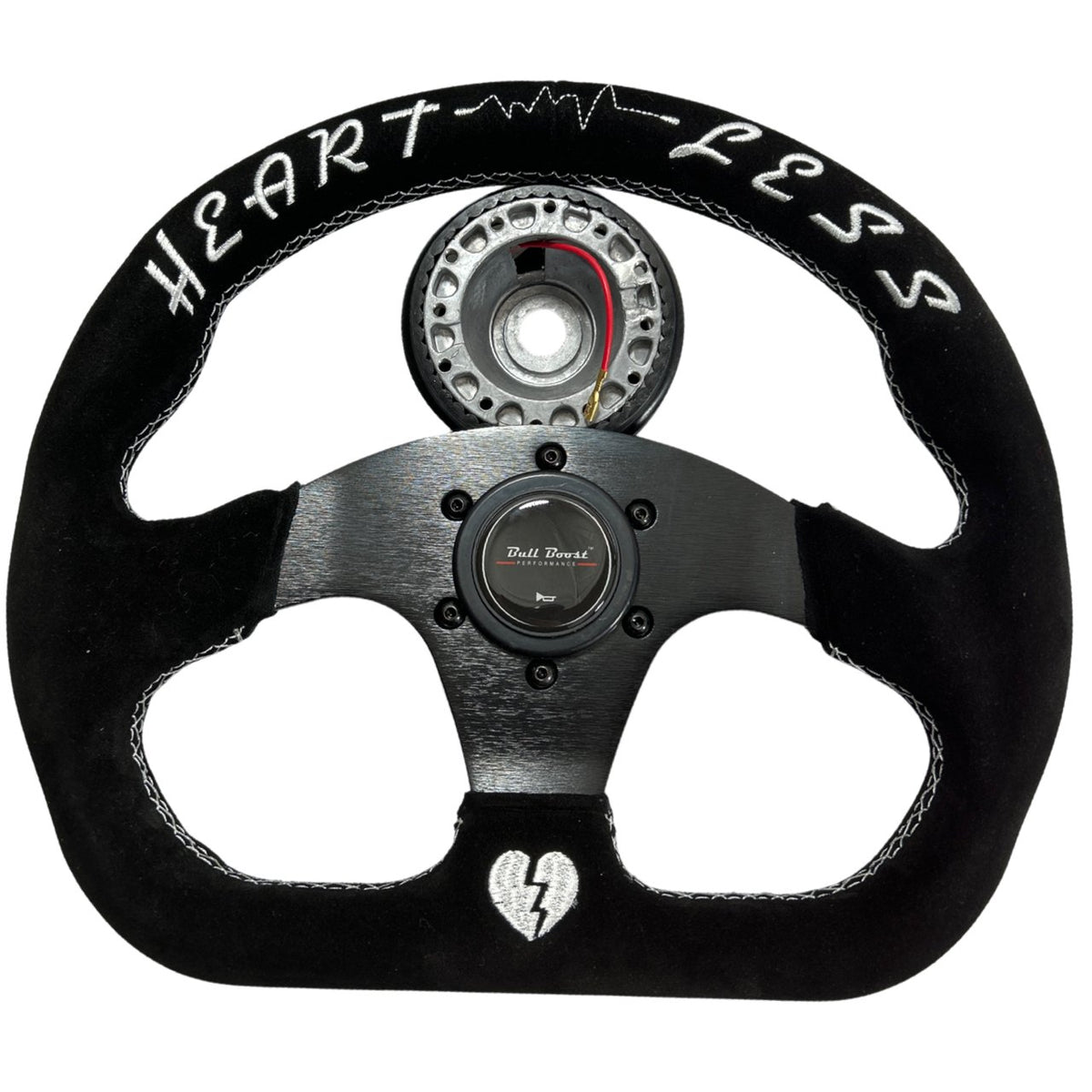 Bull Boost Quadro Flat Racing Steering Wheel + Hub Adapter Boss Kit for Civic, Del Sol, Integra