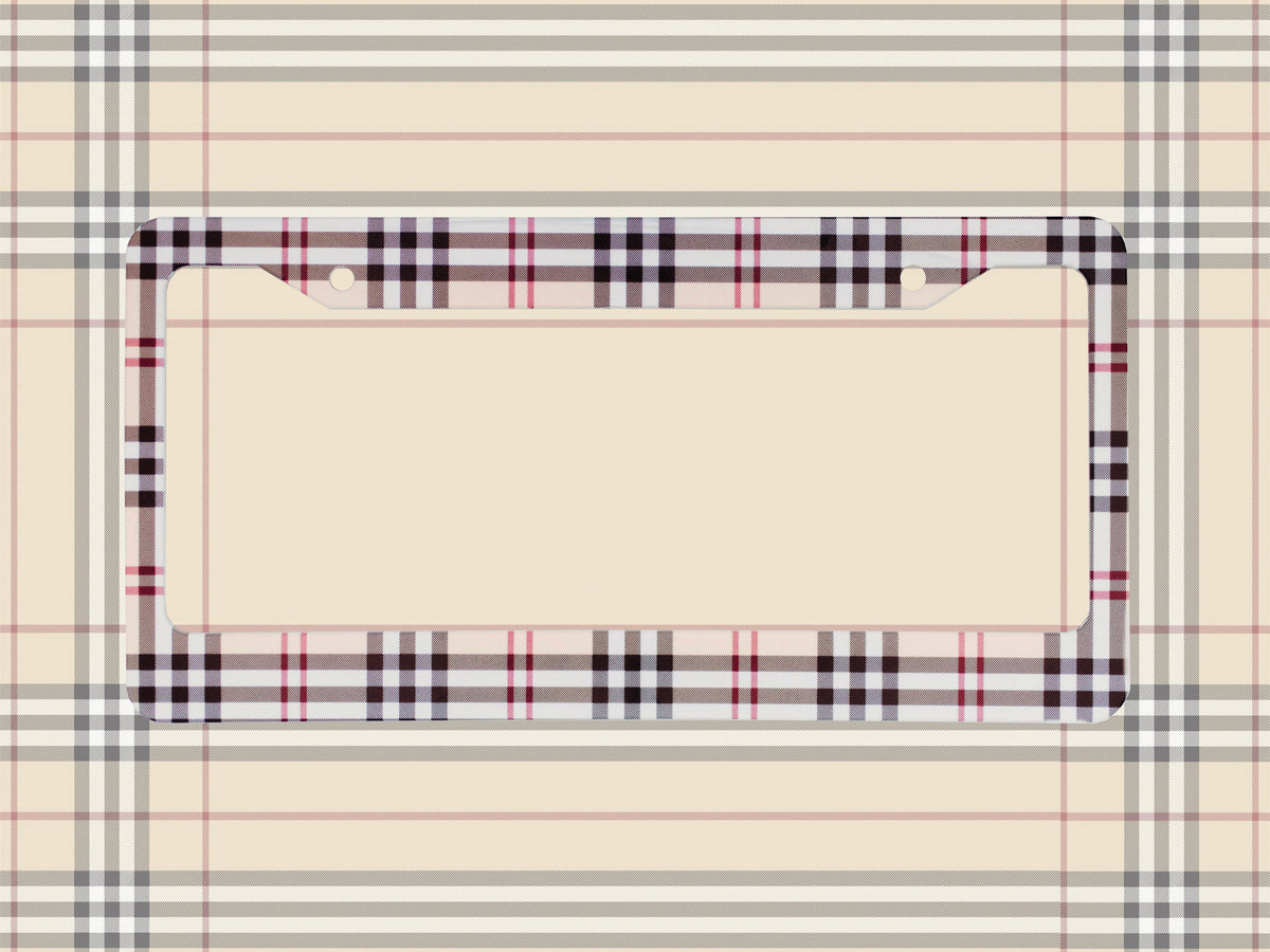 BRBY Luxury Plaid Pattern License Plate Frame