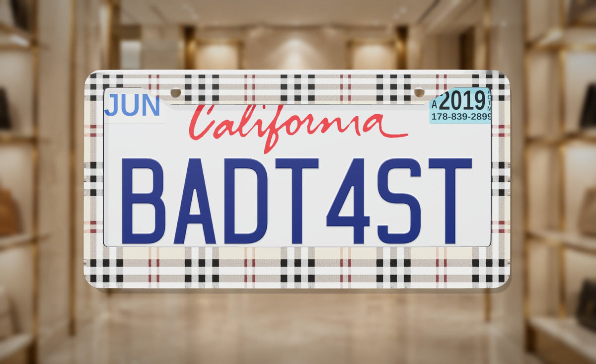 BRBY Luxury Plaid Pattern License Plate Frame