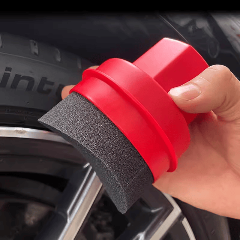 Tesery Tire Shine Applicator Sponge | Arc Design | Storage Lid | 2 Styles | 3 Colors
