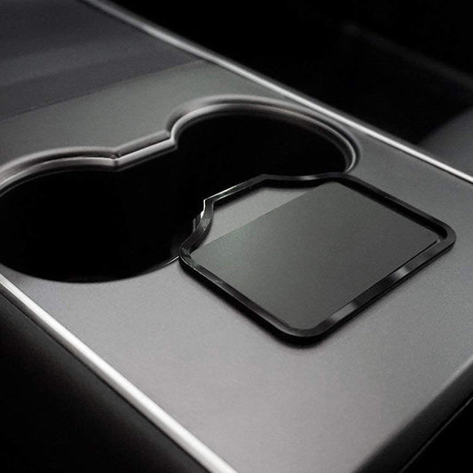 Tesery Acrylic Center Console Card Key Holder for Model 3/Y | Gloss Black | Anti-Slip