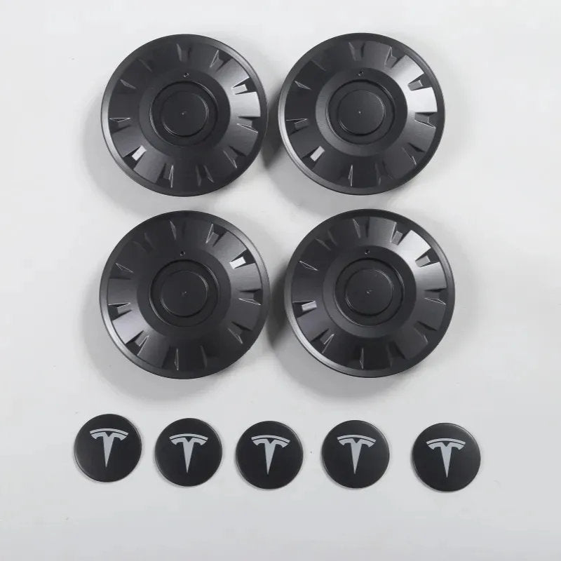 Teskay Tesla Model 3 Highland Wheel Center Caps - 18/19 inch ABS Hub Caps - Full Coverage Protection & Easy Snap-On Installation