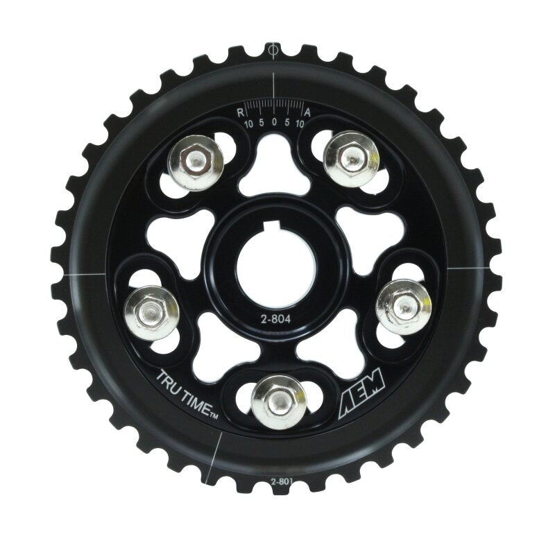 AEM Electronics Tru-Time Cam Gear Black 5-Bolt Honda D16Y7 & D16Y8