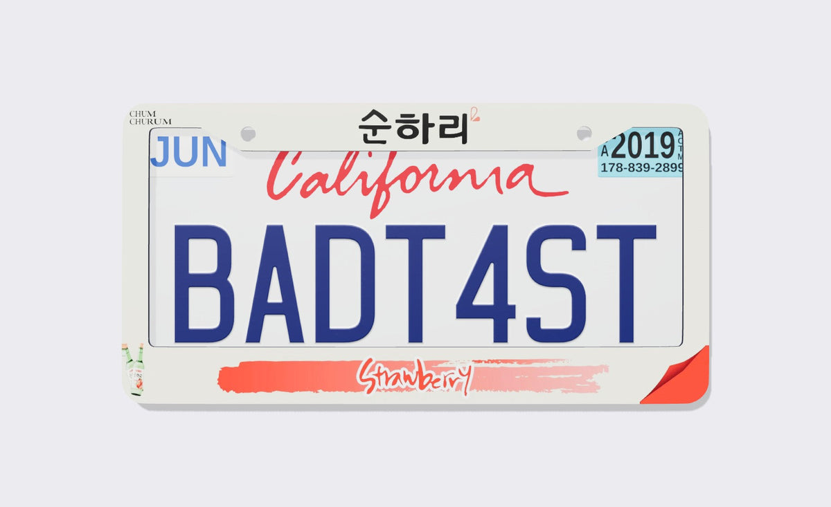 Chum Churum Strawberry License Plate Frame