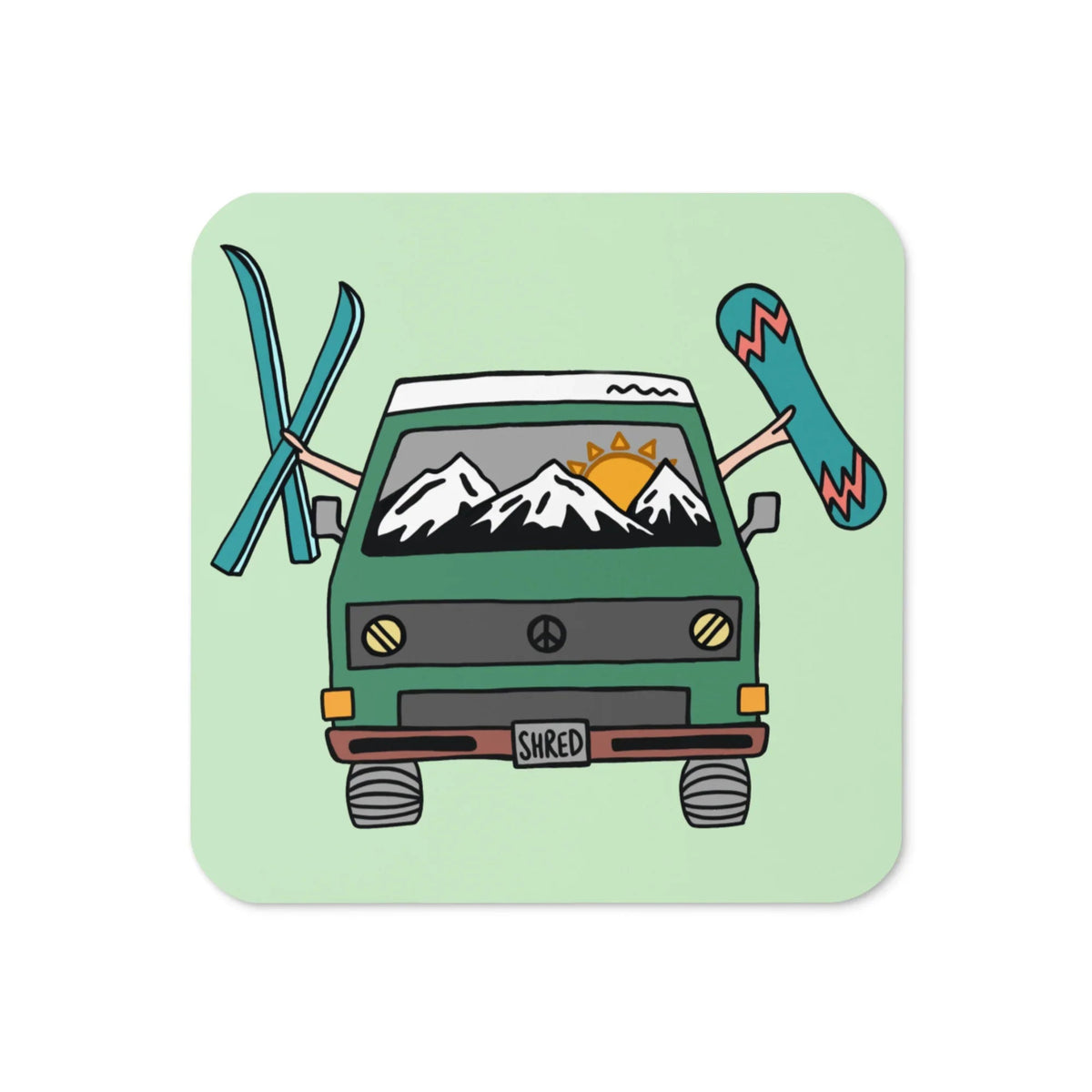 Shred Van Cork-Back Coaster