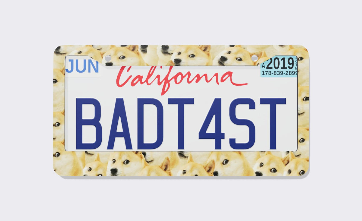 Doge License Plate Frame