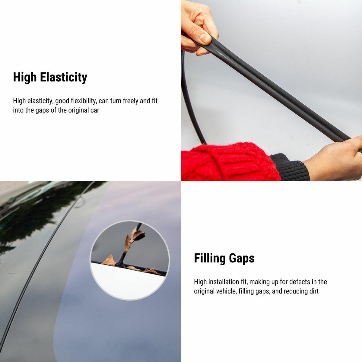 Tesery Door Rubber Sealing Strip Noise Reduction Kit for Tesla Model 3 Highland