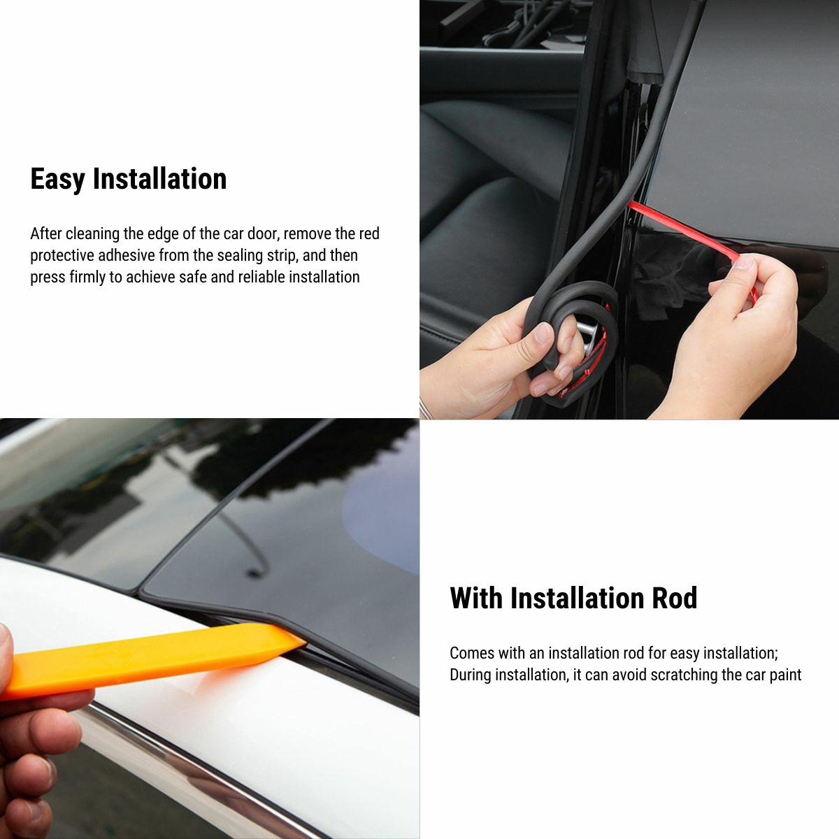 Tesery Door Rubber Sealing Strip Noise Reduction Kit for Tesla Model 3 Highland