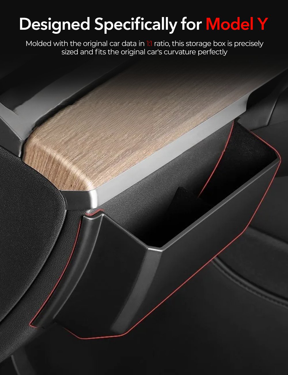 Tesery Driver Side Dash Panel Storage Box for Tesla Model Y/3
