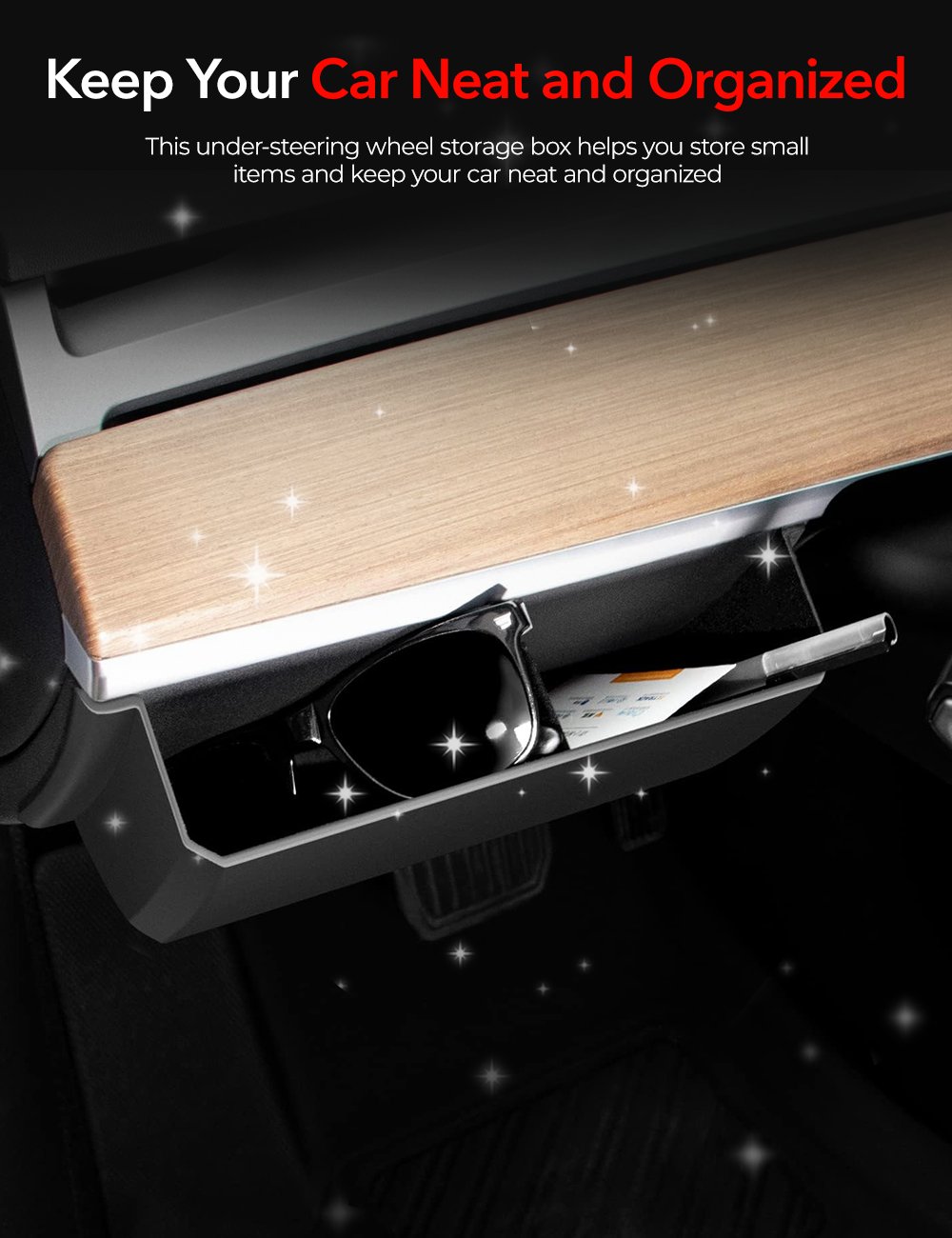 Tesery Driver Side Dash Panel Storage Box for Tesla Model Y/3
