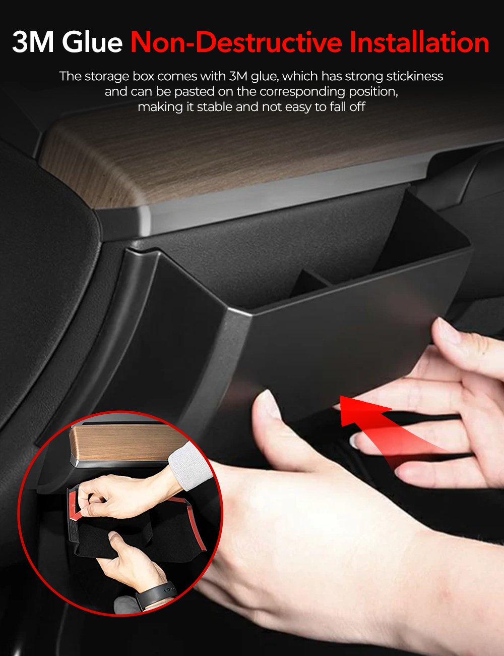 Tesery Driver Side Dash Panel Storage Box for Tesla Model Y/3