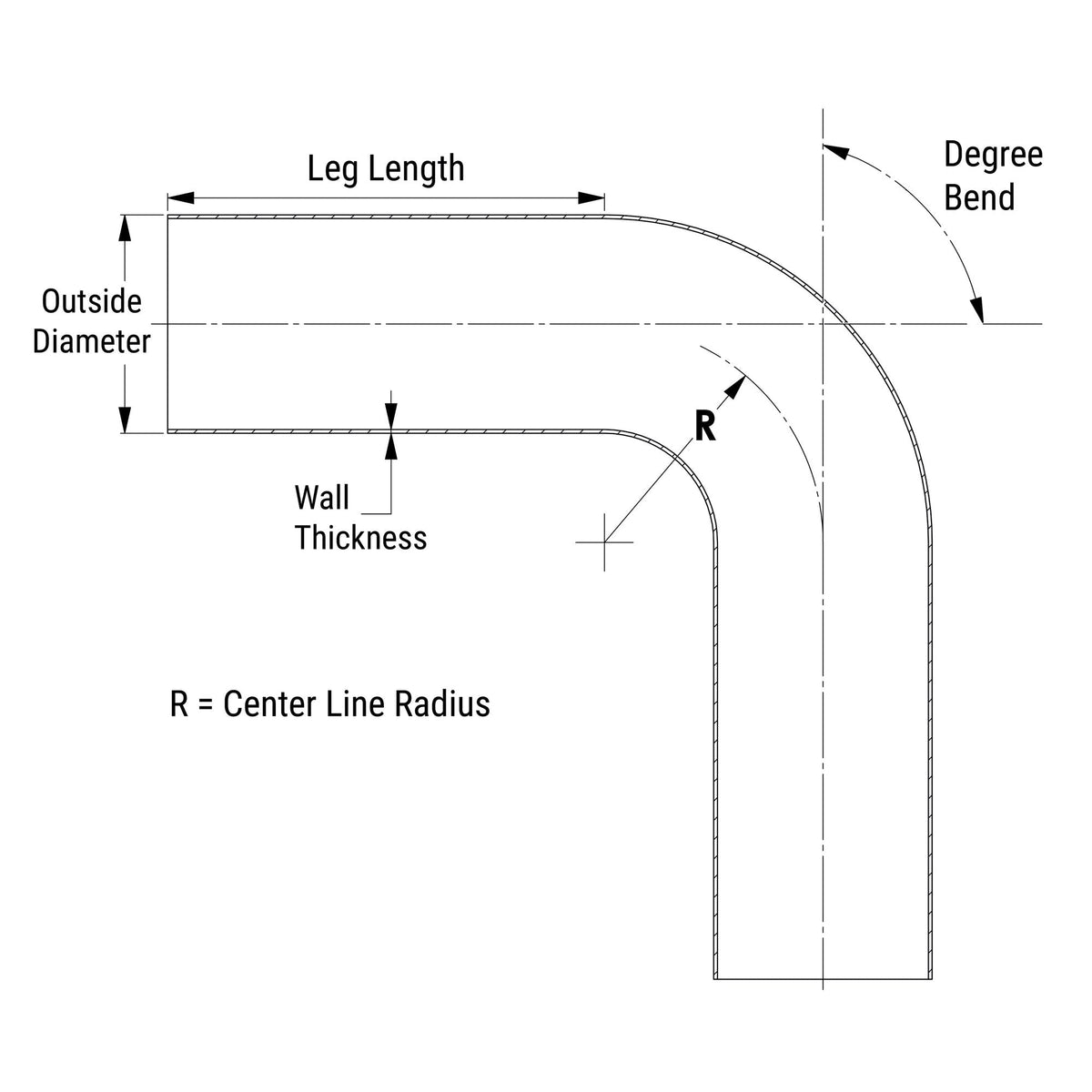 HPS Performance Products HPS 4" OD 100 Degree Bend 6061 Aluminum Elbow Pipe Tubing 16 Gauge w/ 4" CLR