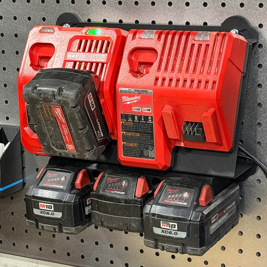 Elevate Metalcraft Milwaukee 2x M18 M12 Rapid Battery Charger Wall Mount Plate 20 Degree Angle For Van Truck Shop Contractor