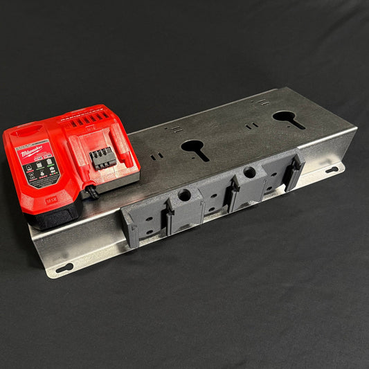 Elevate Metalcraft Milwaukee 3X M18 M12 Rapid Battery Charger Wall Mount Plate 20 Degree Angle For Van Truck Shop Contractor