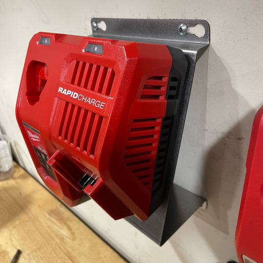 Elevate Metalcraft Milwaukee Single M18 M12 Rapid Battery Charger Wall Mount Plate 20 Degree Angle For Van Truck Shop Contractor