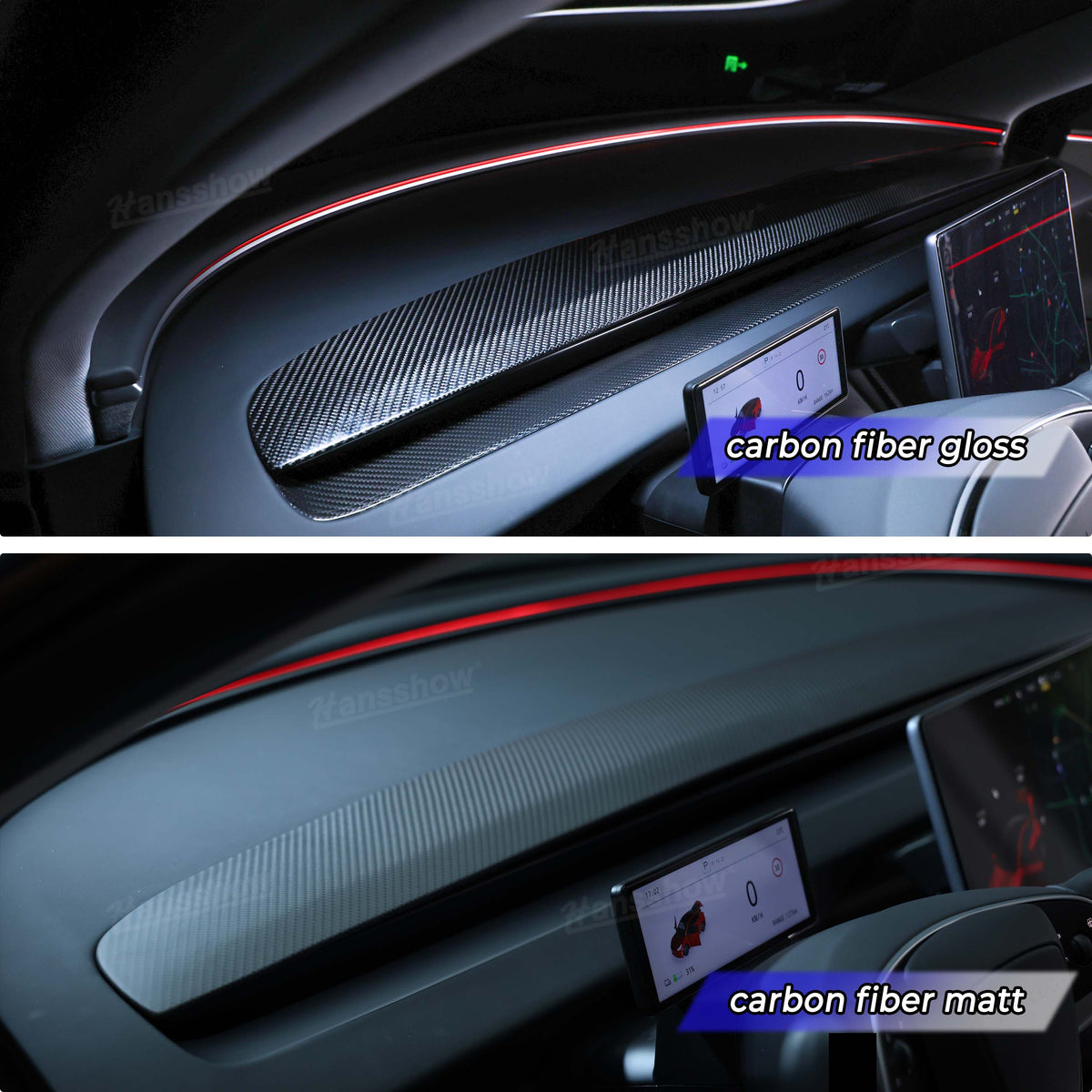 EV Bandit Tesla Dashboard Panel Trim Replacement In Real Carbon Fiber for Model 3 Highland & Y Juniper - image 3