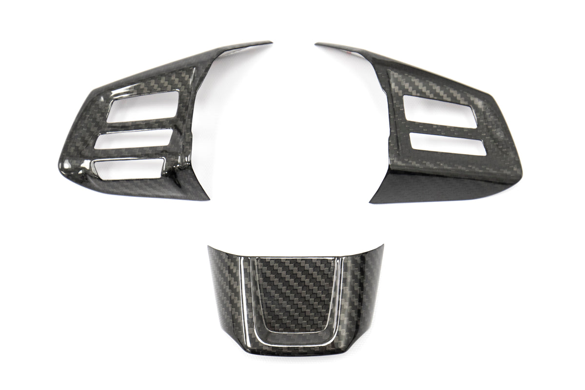 OLM Carbon Fiber Steering Wheel Covers - 2015 Subaru WRX / 2015 STI (MT)