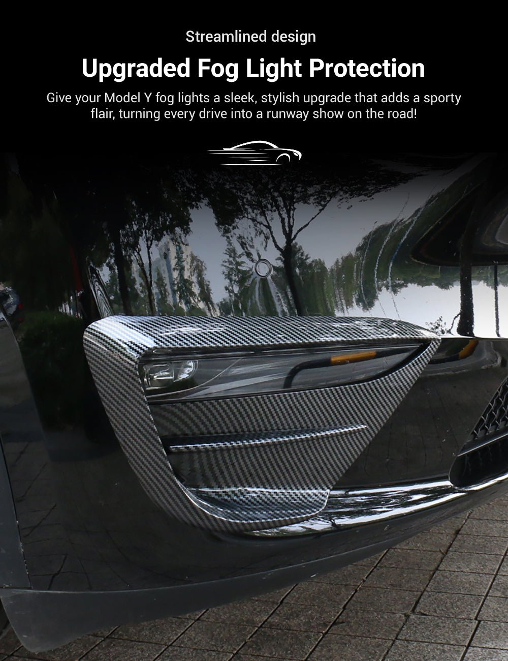 Tesery Fog Light Spoiler cover for Tesla Model Y