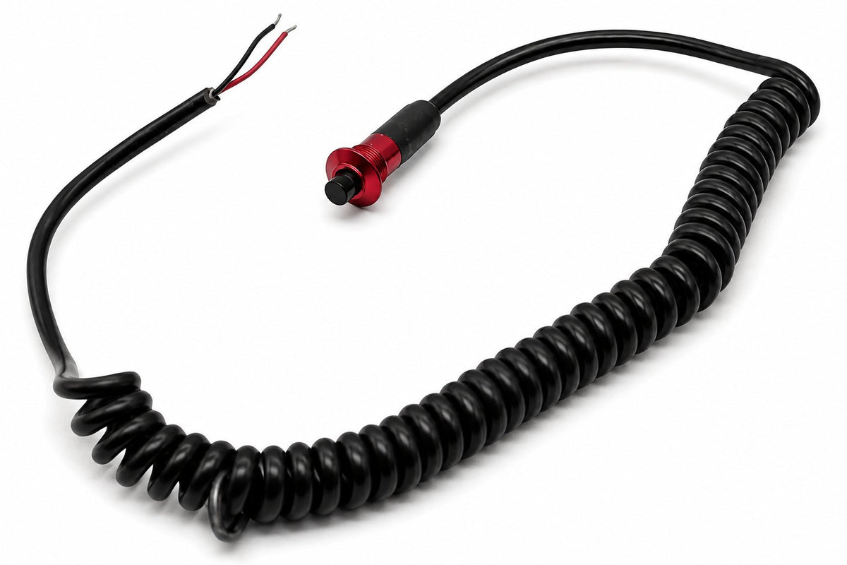 Granatelli Red Pin Head Momentary Push Button Switch w/ 6' Retractable Cord – 810101R - image 2