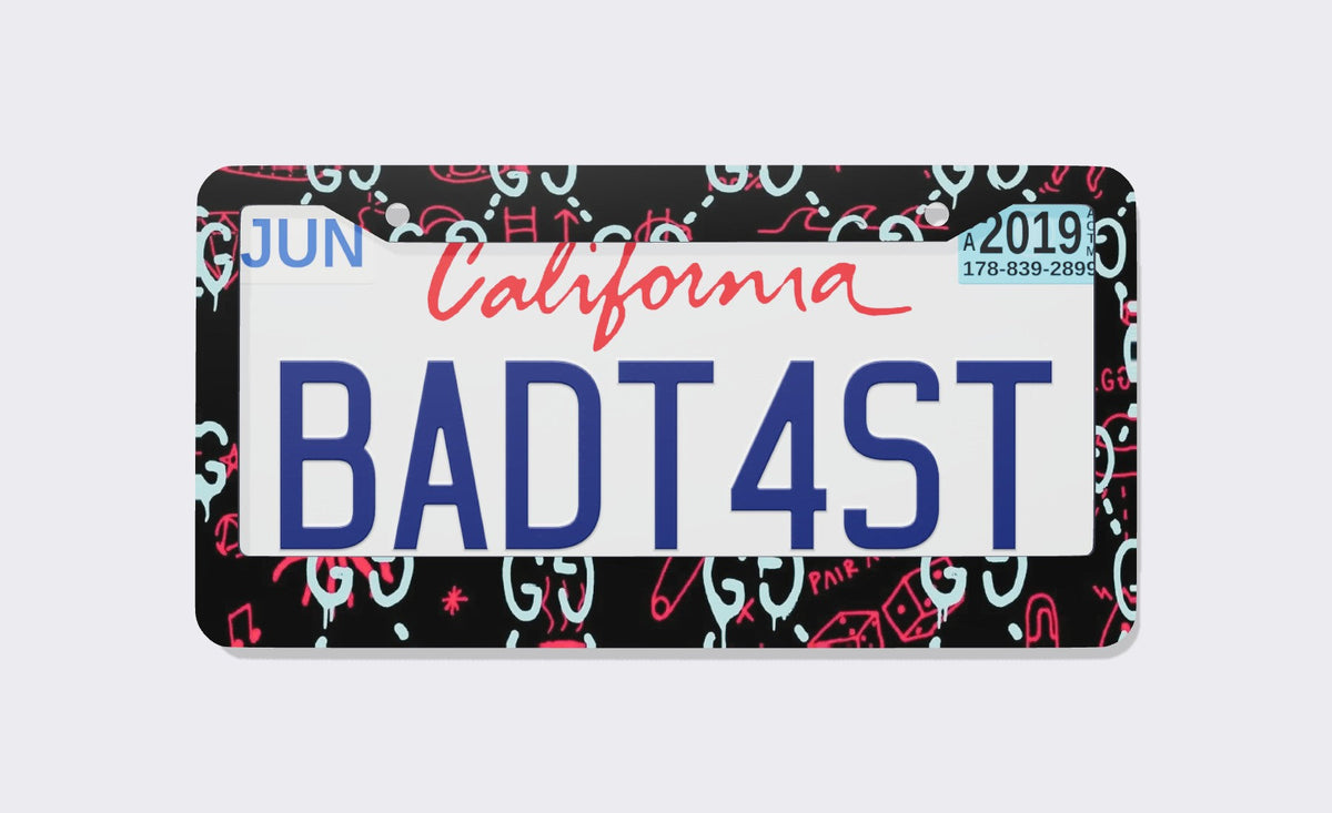 GC Rainbow Luxury Style Pattern License Plate Frame