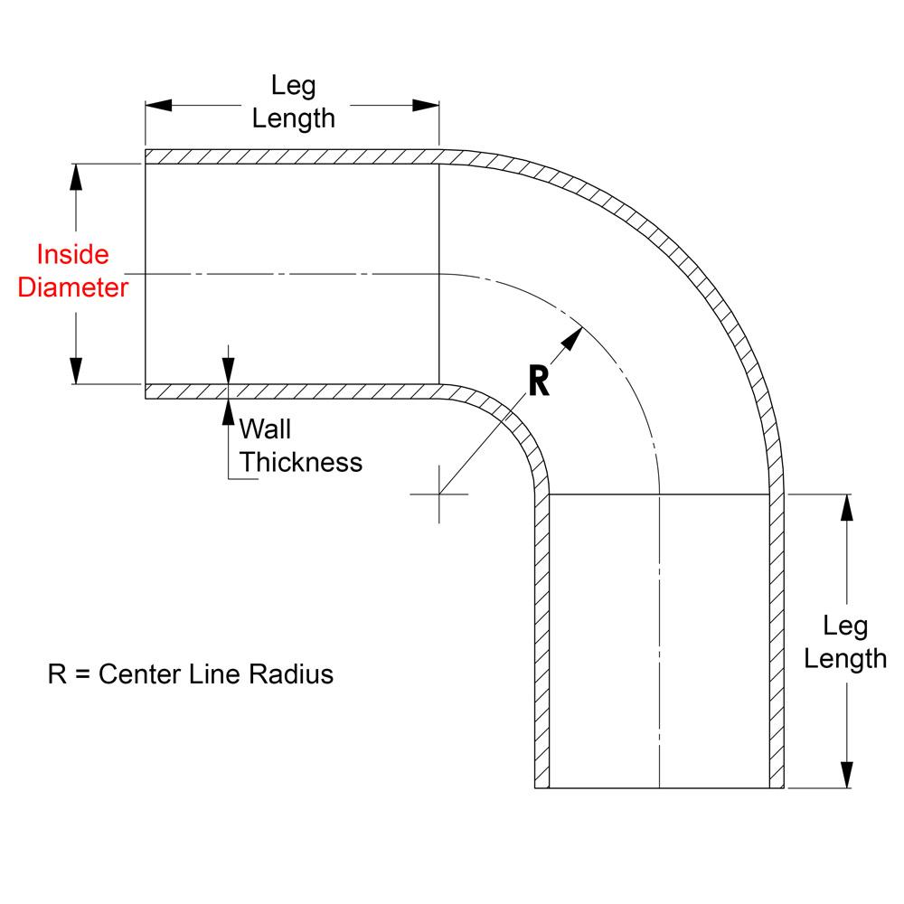 HPS Performance Products HPS 3-3/4" ID, Silicone 90 Degree Elbow Coupler Hose, High Temp 4-ply Reinforced