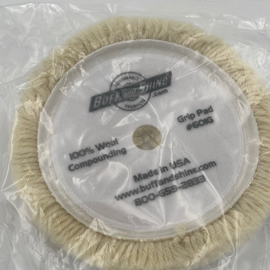 White Wool Compounding Pad 6.5 inch