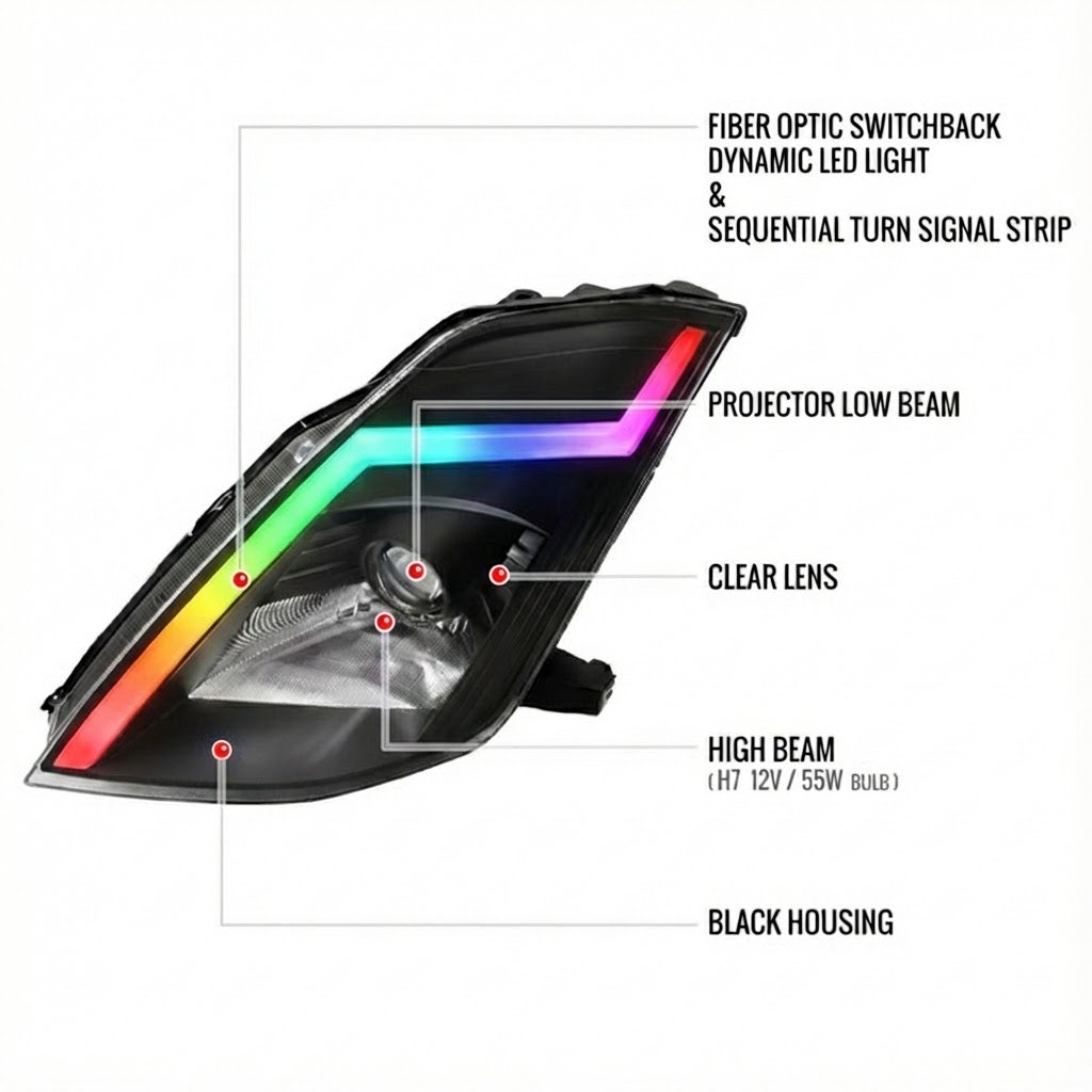 NTXGlow RGB Headlights (2003–2005 Nissan 350Z)