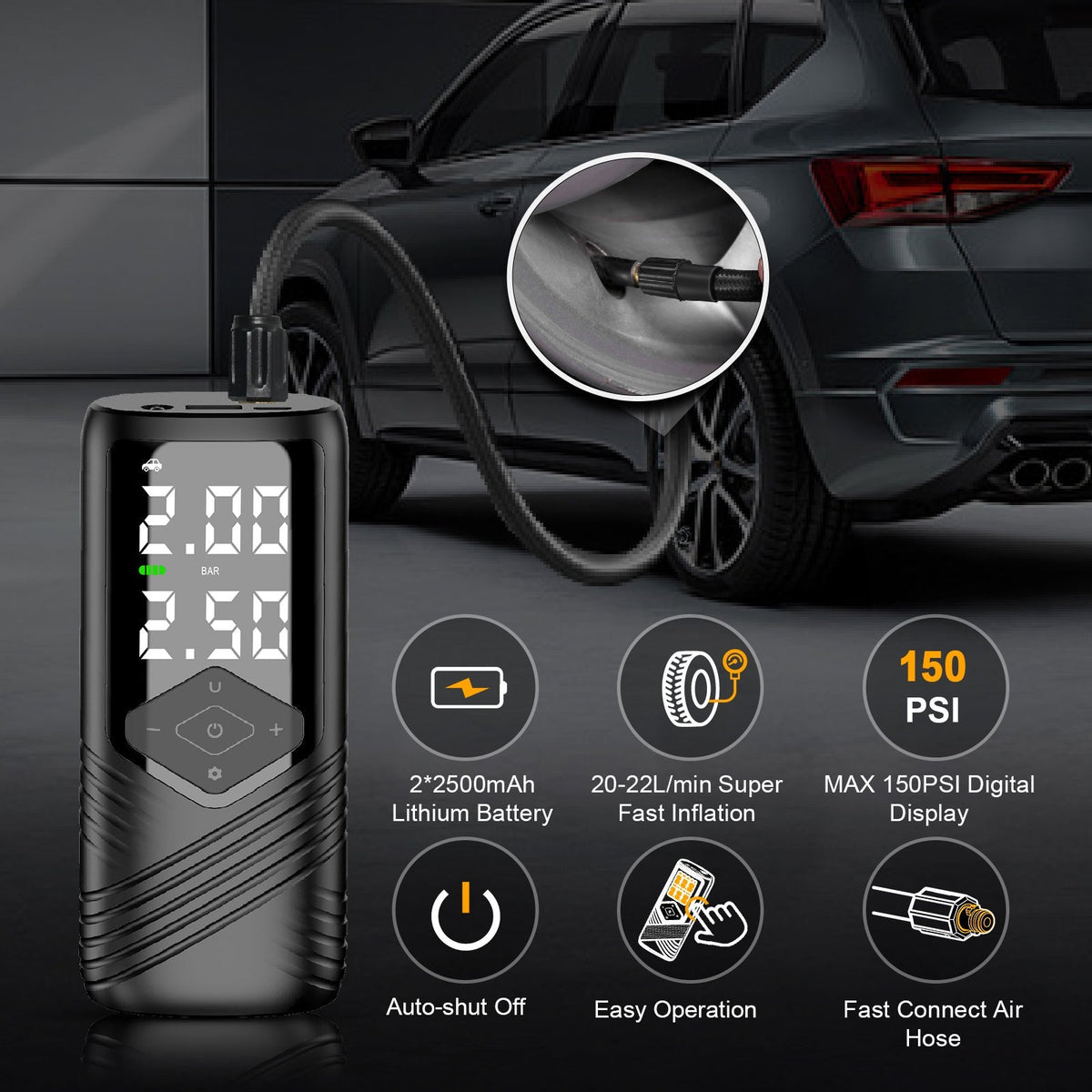 Tesery Intelligent Tire Pump for Cars