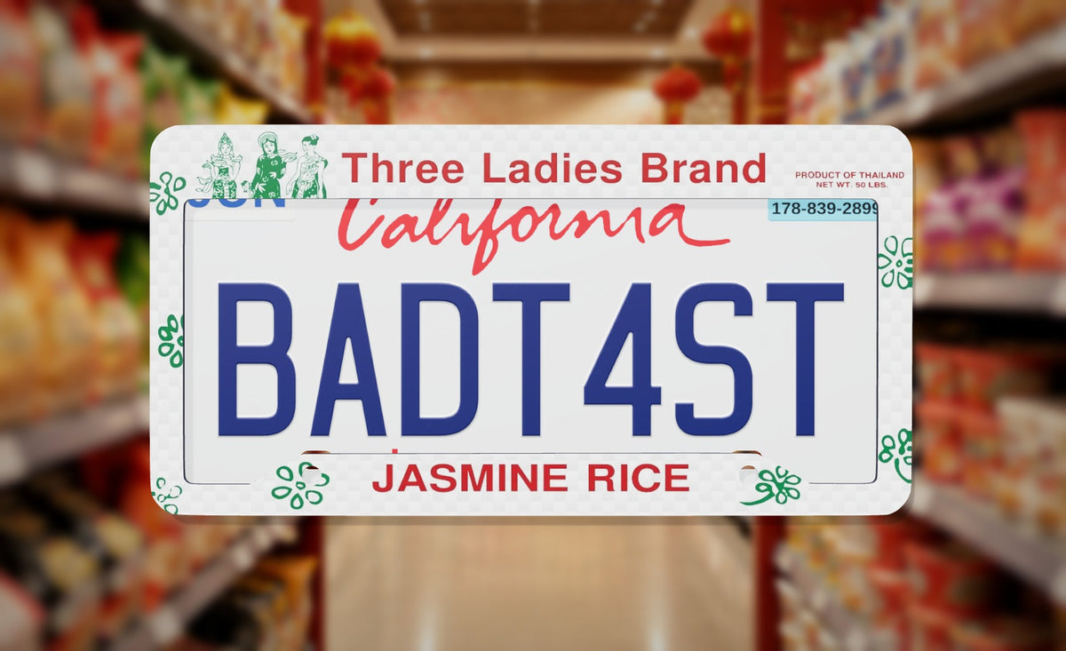 Jasmine Rice License Plate Frame