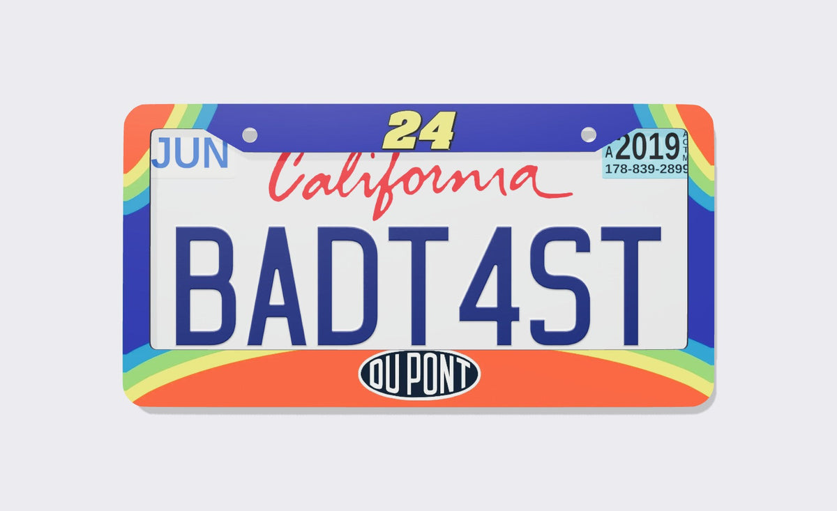 Jeff Gordon Dupont Rainbow License Plate Frame