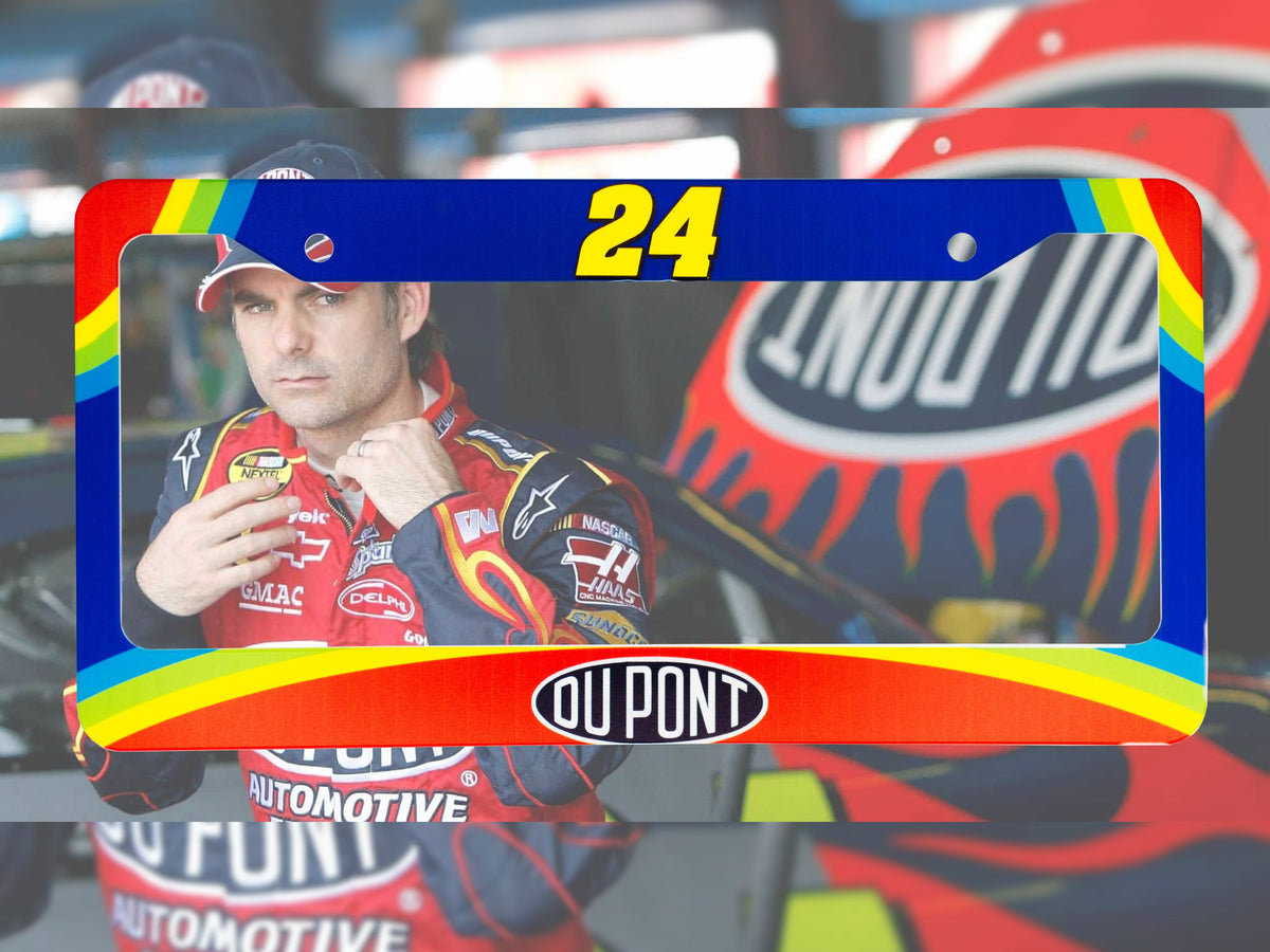Jeff Gordon Dupont Rainbow License Plate Frame