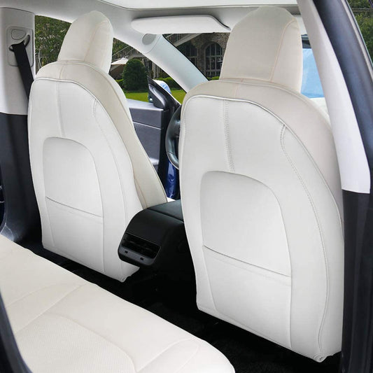 Tesery Lattice Leather Seat Back Protector for Tesla Model 3 & Model Y