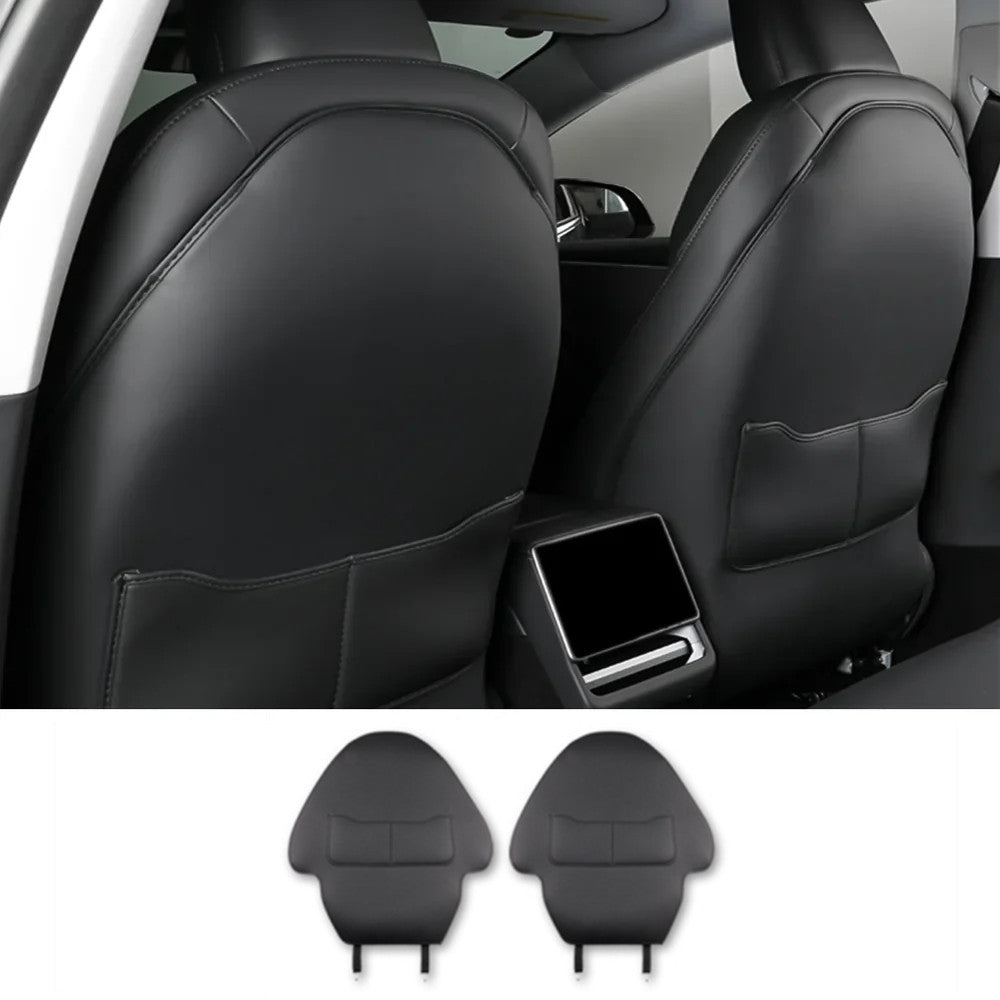 Tesery Lattice Leather Seat Back Protector for Tesla Model 3 & Model Y