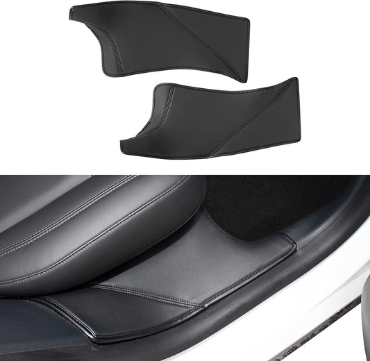 Tesery Leather Rear Door Sill Protector for Tesla Model Y 2020-2025.03