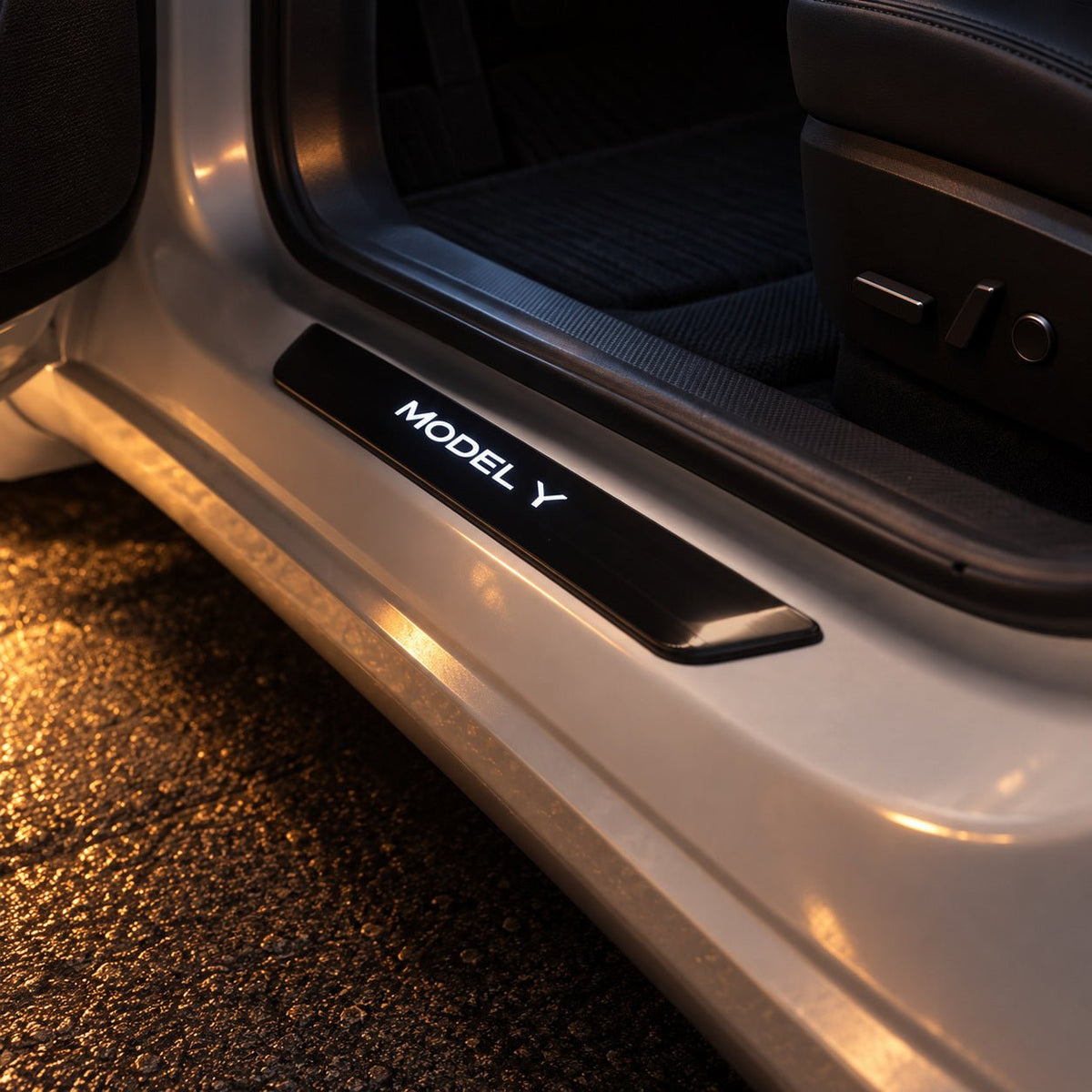 LED illuminated Welcome Pedal Door Sill Protector for Model Y / 3 | TESERY