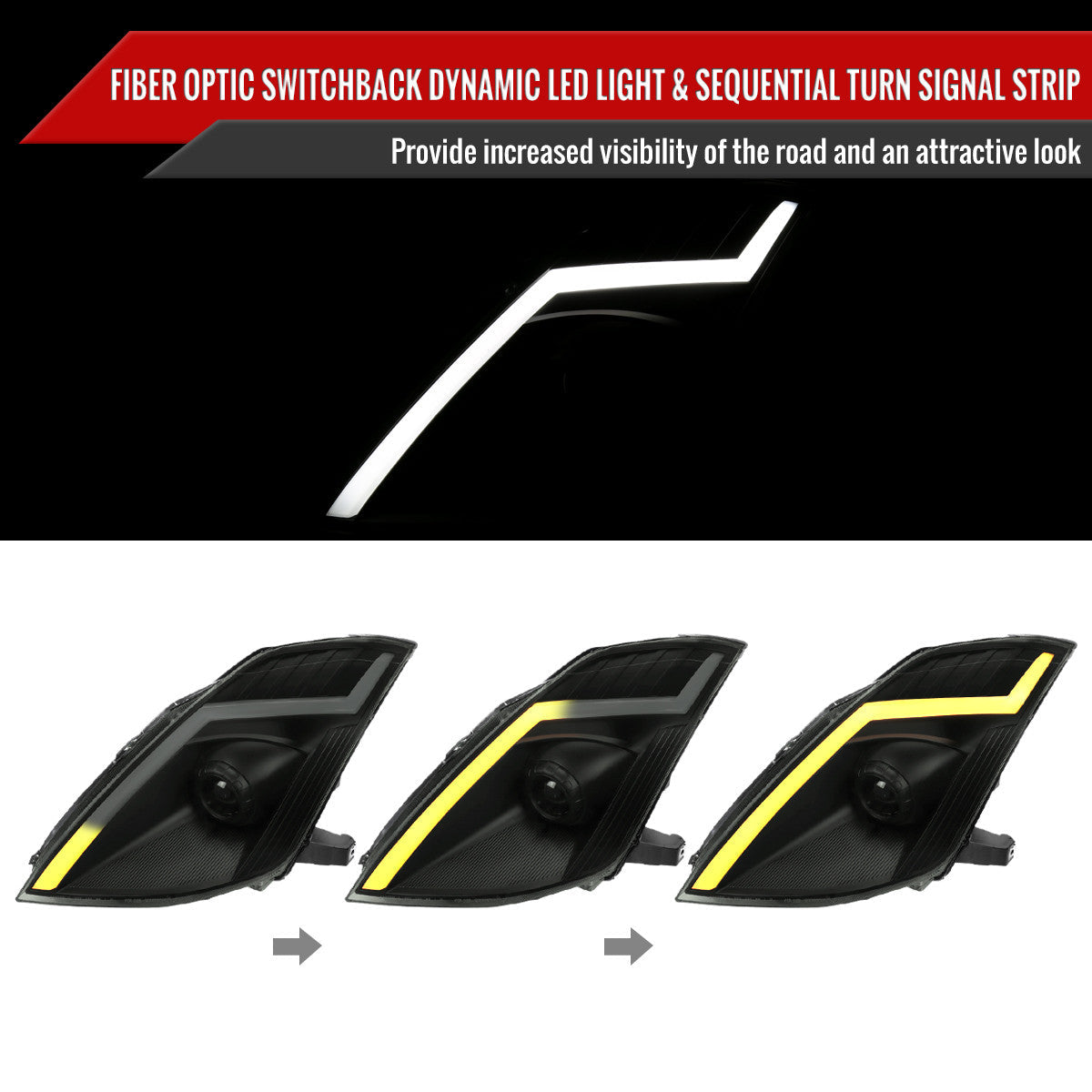 NTXGlow Switchback Headlights (2006–2009 Nissan 350Z)