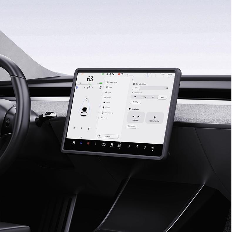 Tesery Magnetic Silicone Center Screen Frame for Model Y Juniper & Model 3 Highland