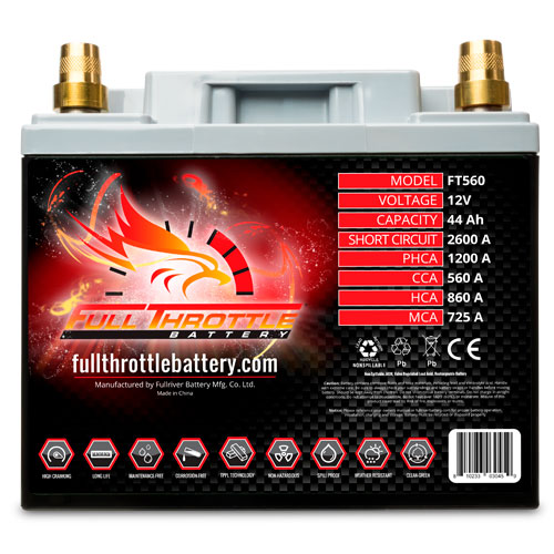 MeLe Design Full Throttle FT560 AGM Battery With Terminals
