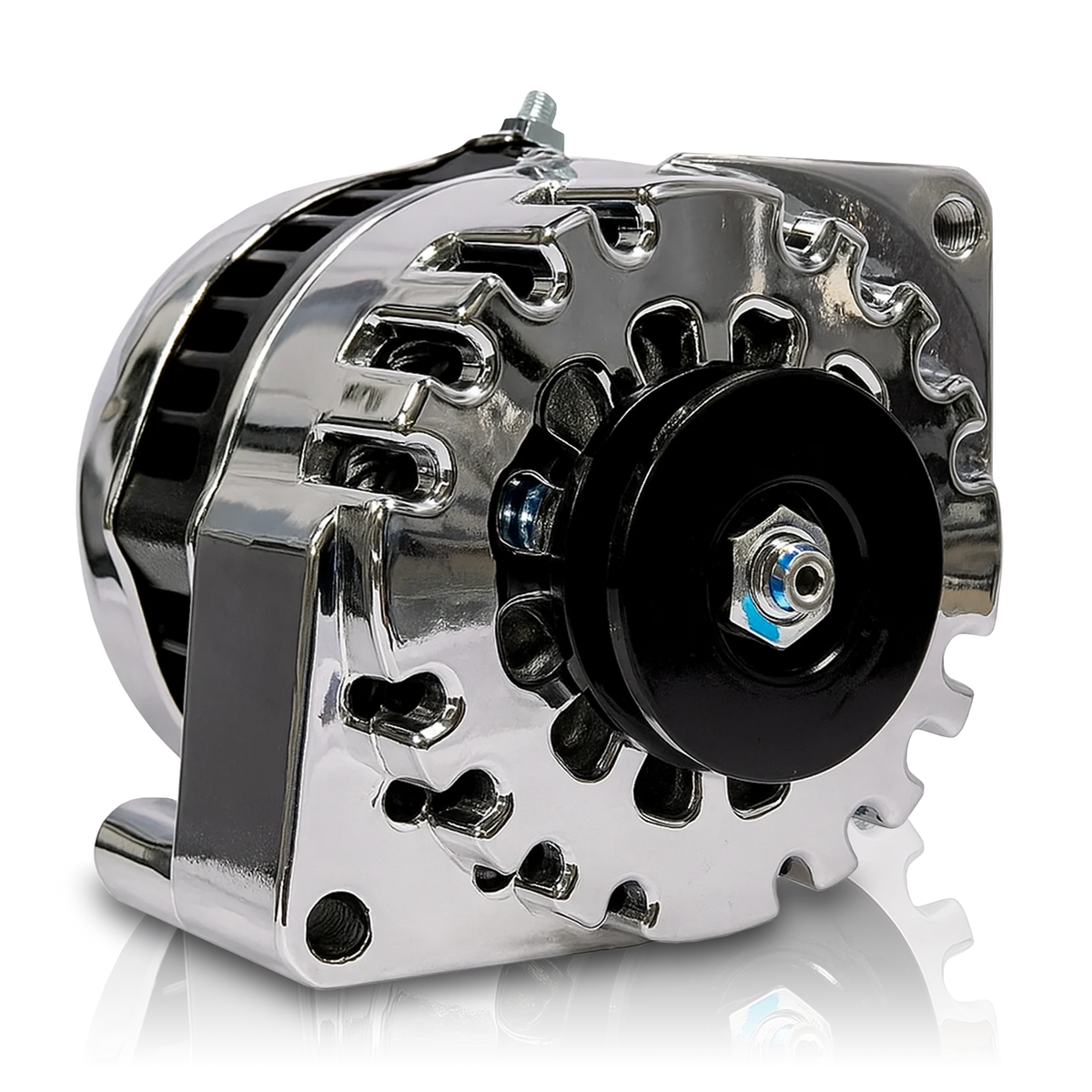 Mechman 170 Amp S Series Billet Racing Alternator 1965-1985 Ford - 1 Wire Polished