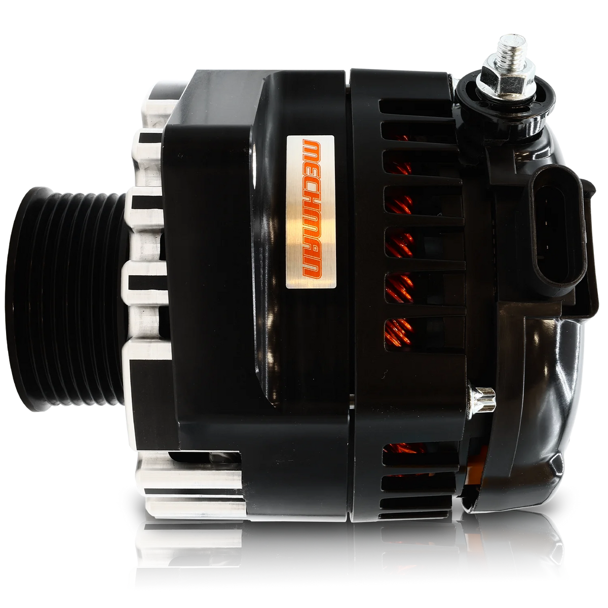 Mechman 240 Amp S Series Billet Alternator 2003-2004 Ford Mustang Cobra 4.6L Supercharged - Black Anodized - image 2