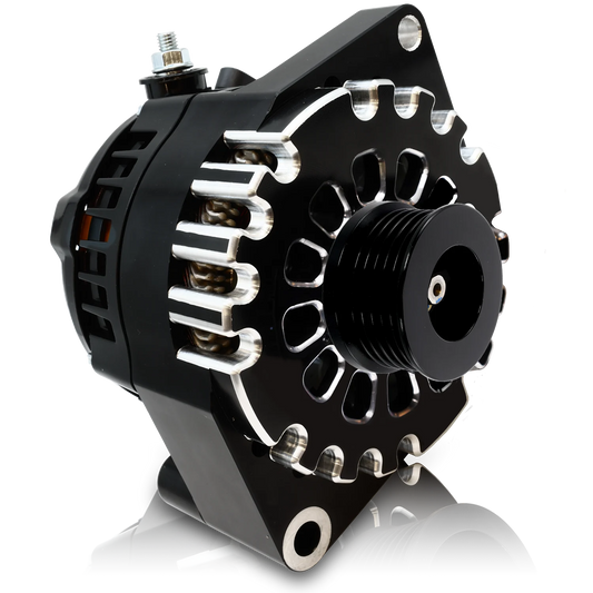 Mechman 320 Amp S Series Billet Racing Alternator 1979-2004 Ford 6/12 Ford 6S - Black