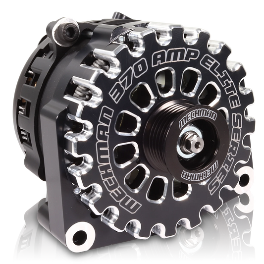 Mechman 370 Amp High Output Alternator 1996–2004 GM Truck - Black Billet