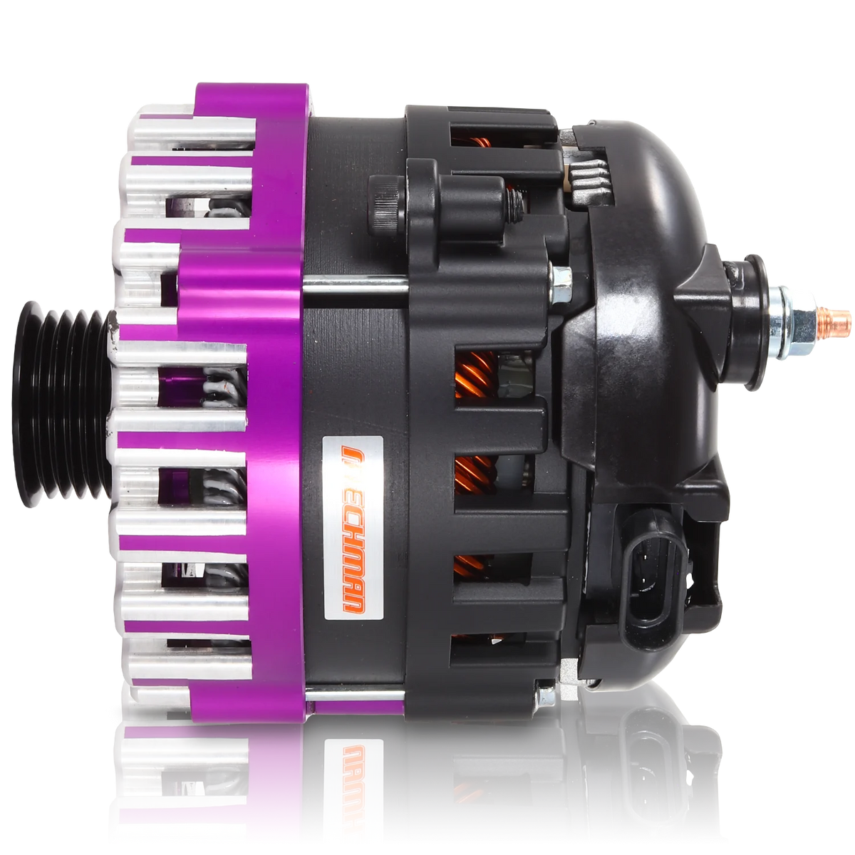 Mechman 400 Amp High Output Alternator 1996-2004 GM Truck 4.3L 4.8L 5.3L 5.7L 6L - Purple Billet - image 2