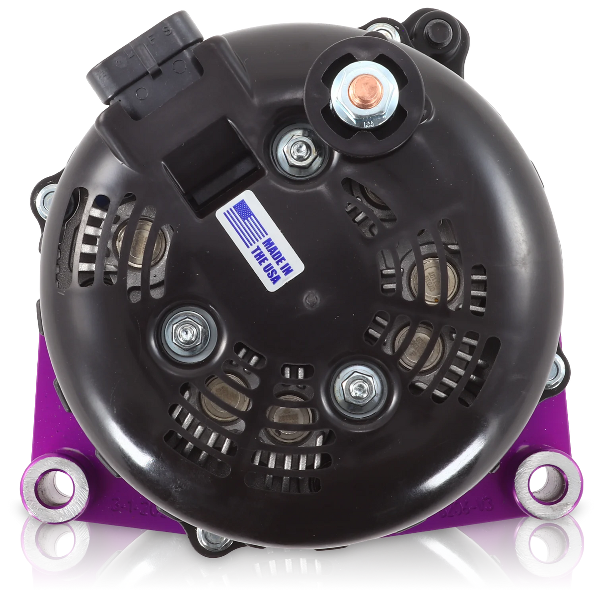 Mechman 400 Amp High Output Alternator 1996-2004 GM Truck 4.3L 4.8L 5.3L 5.7L 6L - Purple Billet - image 3